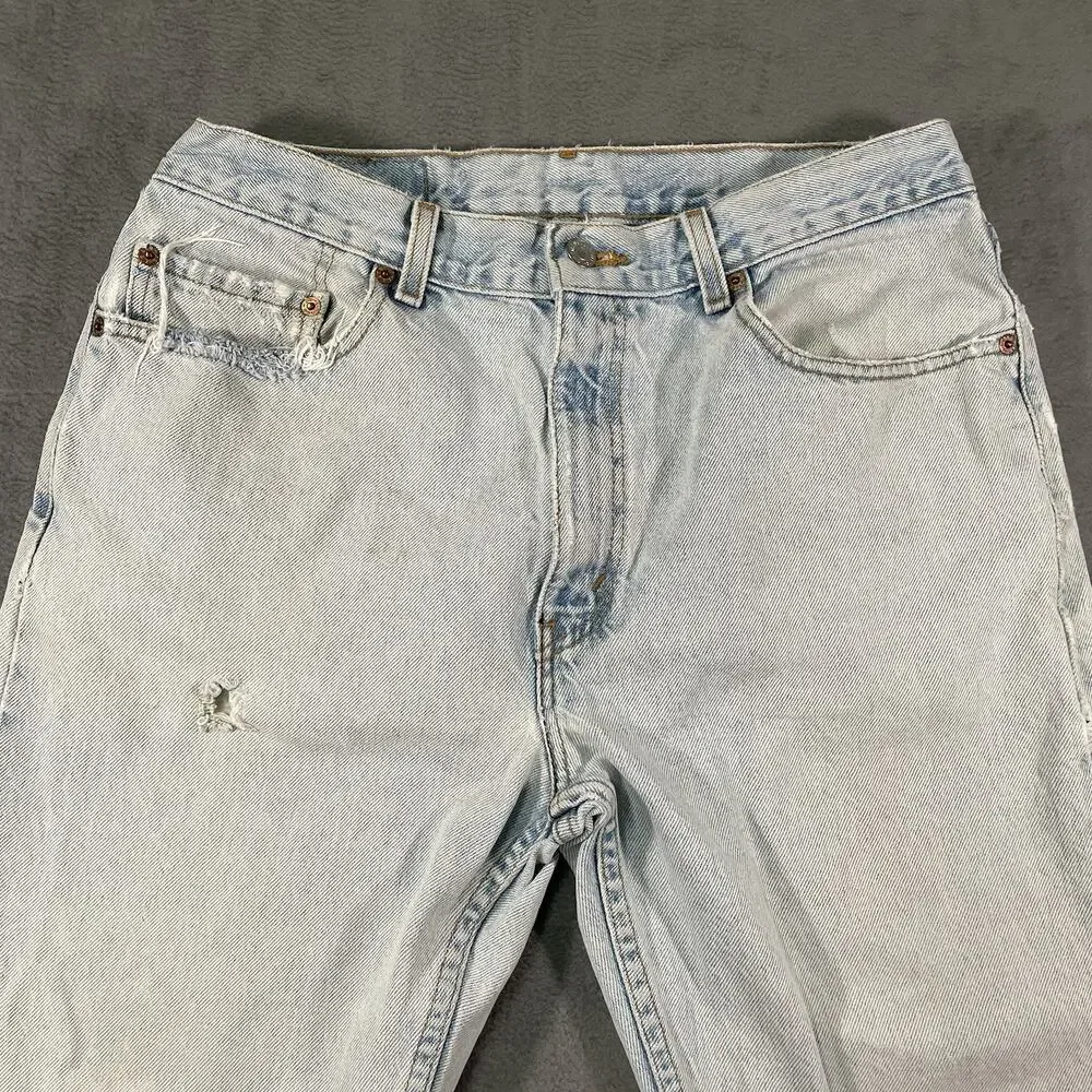 Levi’s 505 Jeans Light Wash Blue Men’s 34x30 Distressed Straight Denim